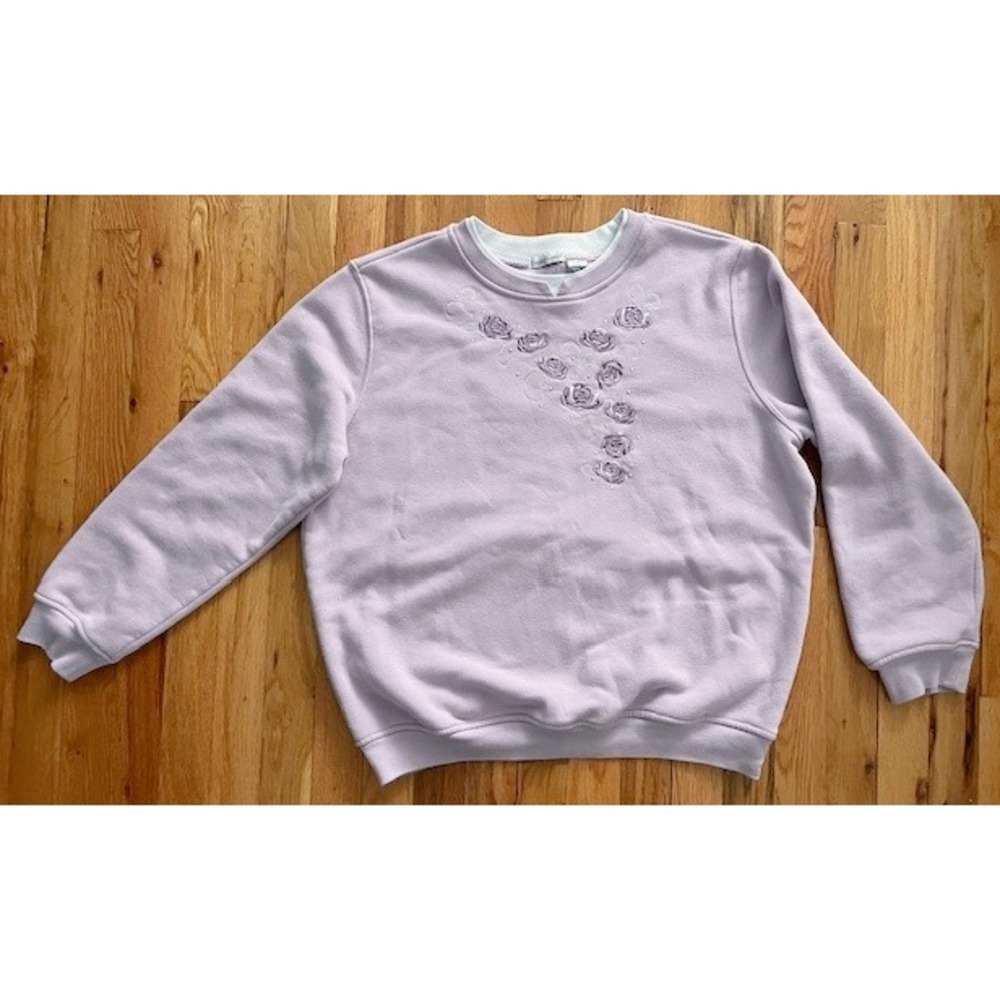 Vintage 90's Hasting & Smith‎ purple embroidered floral sweatshirt size M